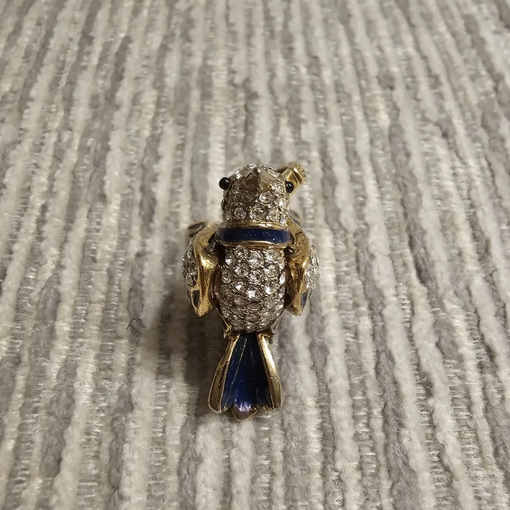 ♡ Vintage Juicy Couture Hummingbird Charm Enamel Pave Crystal Gold ♡ - Picture 5 of 5
